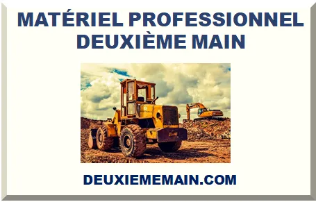 MATÉRIEL PROFESSIONNEL DEUXIÈME MAIN 2026-2027